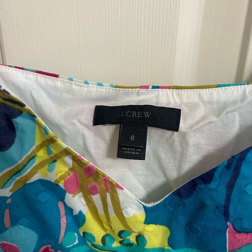 J.Crew Tie Shoulder Peplum Top Seaside‎ Floral Print Size 6 - Picture 3 of 6